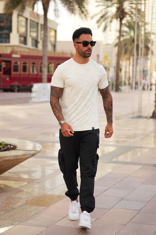 Nextage Premium Air Mesh Textured Print Cargo Tracksuit