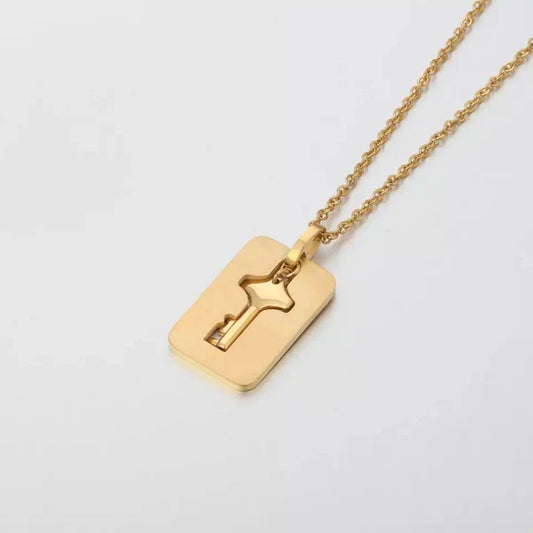 Golden Love Lock Bracelet With Key