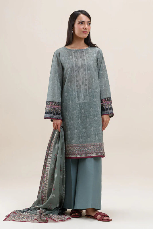3 PIECE PRINTED LAWN SUIT-SAGE DREAM (UNSTITCHED)