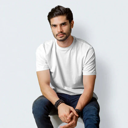 Half Sleeves White T-shirt For Men